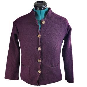 Indigenous Designs‎ Peruvian Alpaca Sheep Wool Cardigan Sweater Size Small
